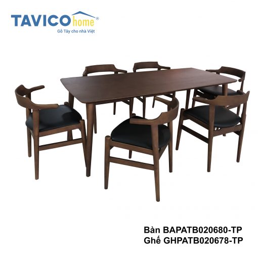 Bộ bàn 6 ghế UMEDA – gỗ tần bì màu nâu