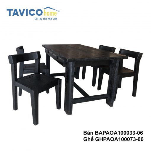 Bộ bàn 4 ghế sồi giả cổ