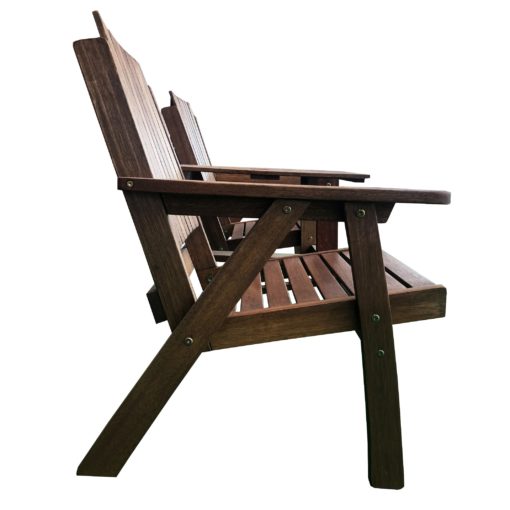 Bộ bàn liền 2 ghế - gỗ dầu ( Không gồm dù) - Hình ảnh 2