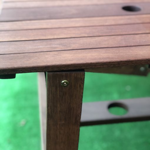 Bộ bàn liền 2 ghế - gỗ dầu ( Không gồm dù) - Hình ảnh 5