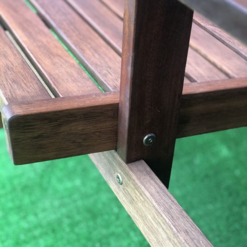 Bộ bàn liền 2 ghế - gỗ dầu ( Không gồm dù) - Hình ảnh 6