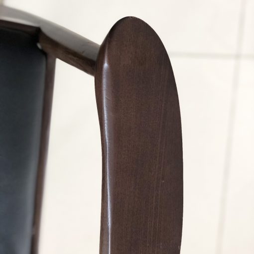 Ghế KENEDY bọc da màu đen - gỗ tần bì màu nâu - Hình ảnh 4