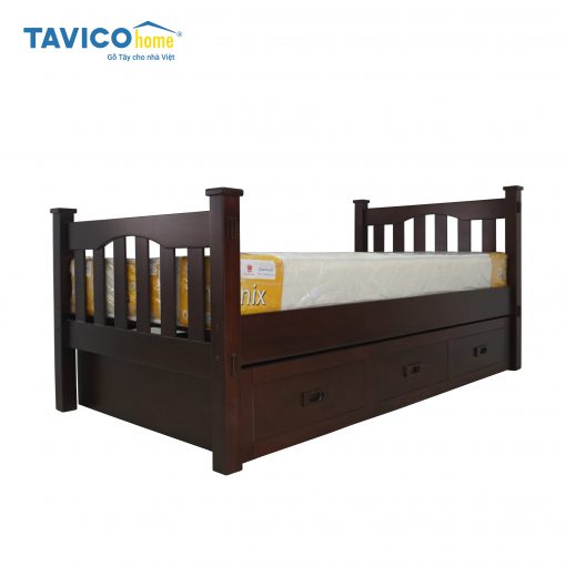 Giường đẩy GERDA - Gỗ sồi màu nâu cà phê - Hình ảnh 2