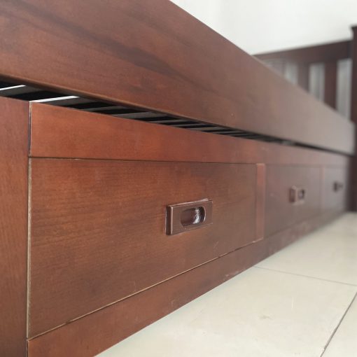 Giường đẩy GERDA - Gỗ sồi màu nâu cà phê - Hình ảnh 5