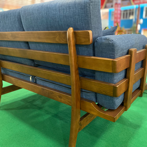 Bộ sofa LUNA – Gỗ cao su màu nâu – Đệm vải nỉ - Hình ảnh 3