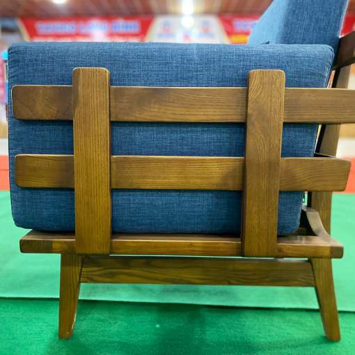 Bộ sofa LUNA – Gỗ cao su màu nâu – Đệm vải nỉ - Hình ảnh 4