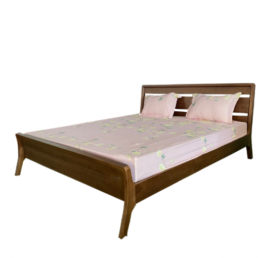 Giường ngủ Hobro - Gỗ sồi trắng màu óc chó