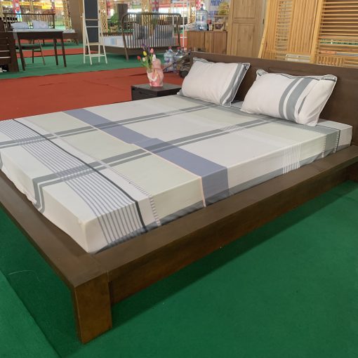 Giường ngủ gỗ Kami 1,6m - gỗ sồi màu nâu - Hình ảnh 2