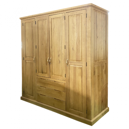 Tủ quần áo 4 cánh - Gỗ sồi màu tự nhiên