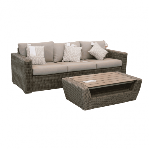Bộ sofa mây nệm màu xám