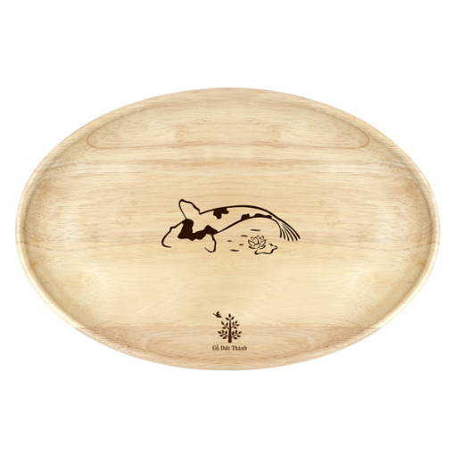 Đĩa gỗ oval - Cỡ trung gỗ cao su