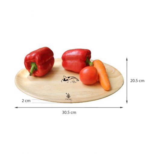 Đĩa gỗ oval - Cỡ trung gỗ cao su - Hình ảnh 3