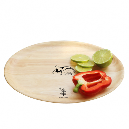 Đĩa gỗ oval - Cỡ trung gỗ cao su - Hình ảnh 2