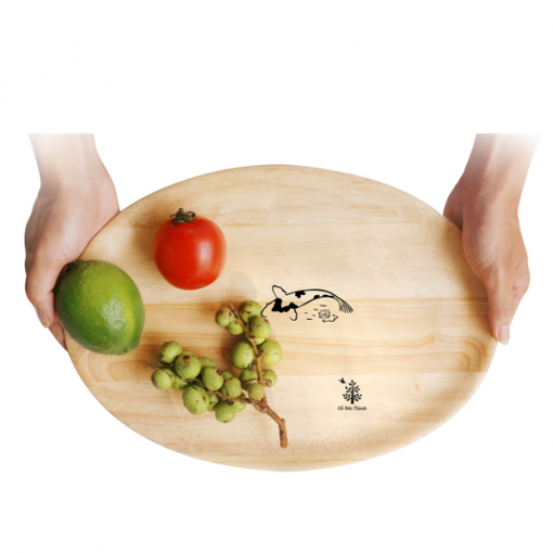 Đĩa gỗ oval - Cỡ nhỏ gỗ cao su
