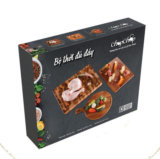 Bộ thớt đủ đầy - Gỗ tràm - Hình ảnh 3