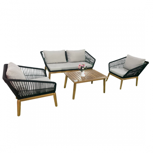 Sofa khung sắt, đan dây dù tròn