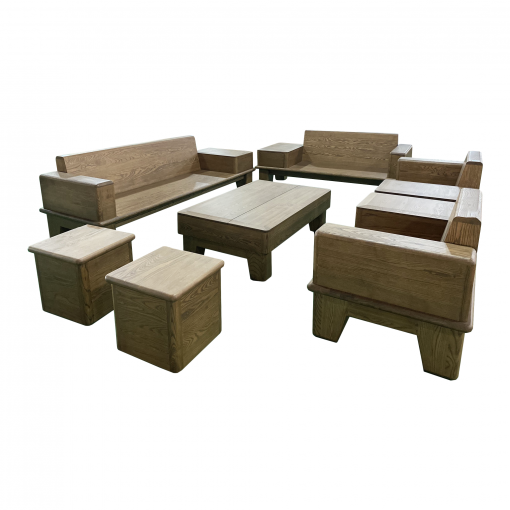 Bộ sofa cỡ lớn Bigo - Gỗ tần bì màu nâu