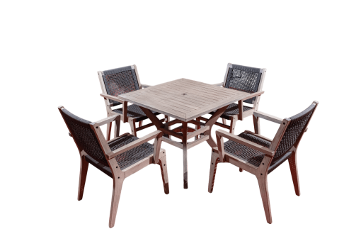 Bộ bàn ghế outdoor Ove 4 ghế có tay vịn